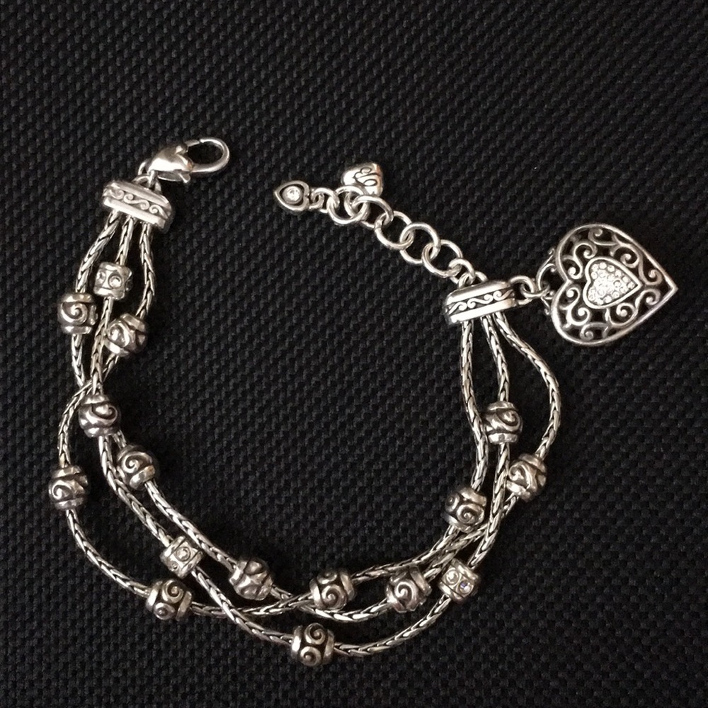 Brighton 3 strand bracelet with dangle heart